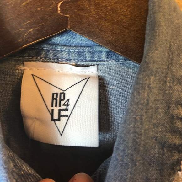 RP4LF || Denim Long Sleeves Blouse Top Shirt - Picture 4 of 8